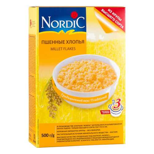 Хлопья пшенные Nordic 500 г в Глобус