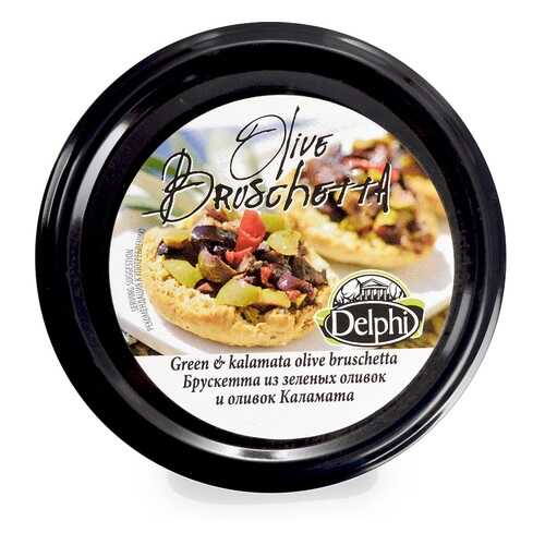 Брускетта Delphi из зеленых оливок и оливок Каламата Intercomm Foods S.A. 230г Греция в Глобус