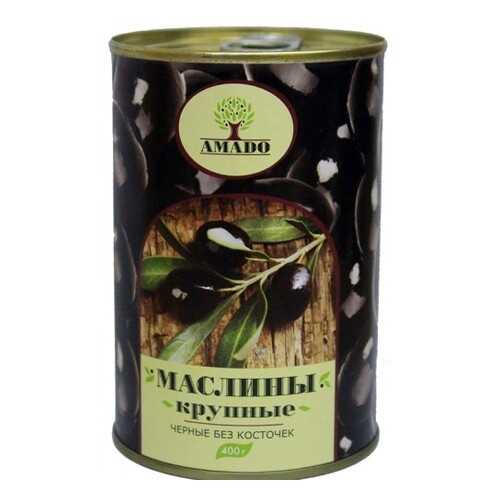Черные маслины Amado без косточек крупные 400 г в Глобус
