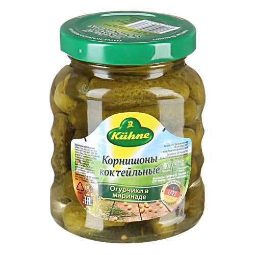 Корнишоны Kuhne коктейльные маринованные 180 г в Глобус