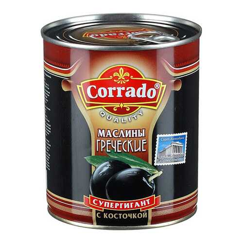 Маслины Corrado греческие супергигант с косточкой 850 мл в Глобус