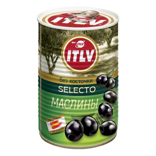 Маслины ITLV selecto черные без косточки 425 г в Глобус
