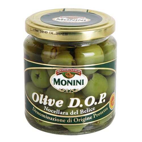Оливки зелёные Monini D.O.P. без косточки 120 г стекло Италия в Глобус