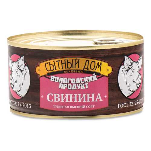 Свинина тушеная Сытный Дом ГОСТ в/с 325г жесть Россия в Глобус