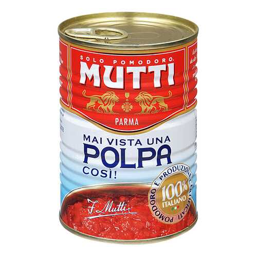 Томаты Mutti резанные кубиками в томатном соке 400 г в Глобус