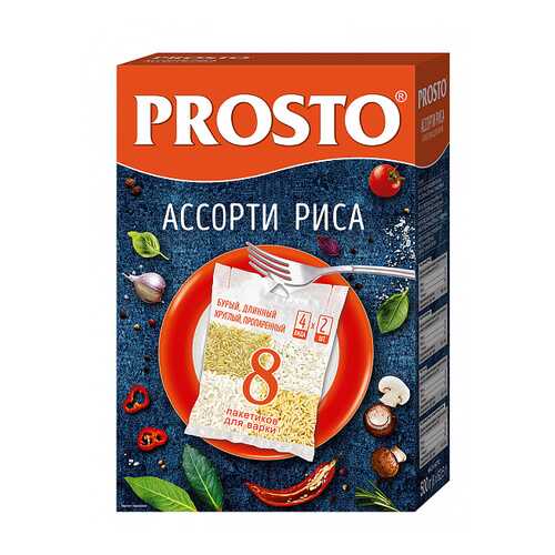 Ассорти риса Prosto бурый-длиннозерный-пропаренный-круглый 500 г в Глобус