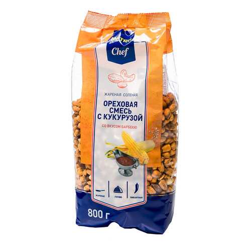 Смесь ореховая с кукурузой со вкусом барбекю жареная соленая Chef 800 г в Глобус