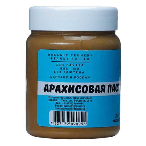 Арахисовая паста Krodo с кусочками арахиса 250 г в Глобус