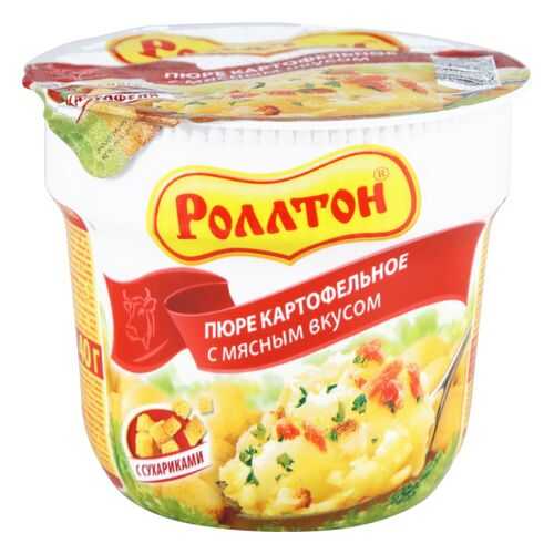 Пюре картофельное быстрого приготовления Роллтон с мясным вкусом с сухариками 40 г в Глобус