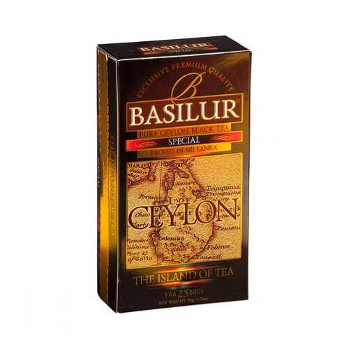 Чай Basilur Остров - Спешиал черный 25 пакетиков в Глобус