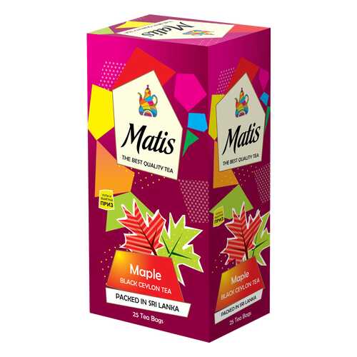 Чай черный в пакетиках для чашки Матис Maple 25*2 г в Глобус