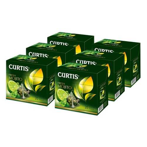 Чай Curtis Fresh Mojito, зелёный с добавками, 20 пирамидок х 6 упаковок в Глобус