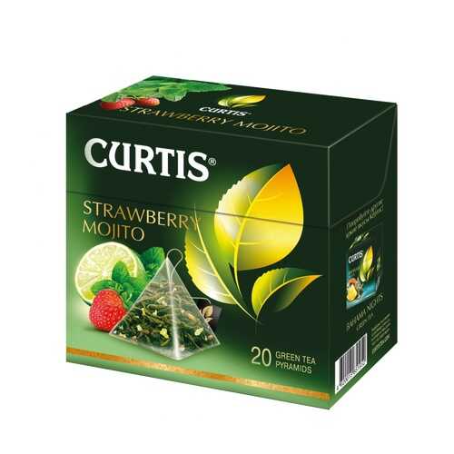 Чай Curtis Strawberry Mojito зеленый с добавками 20 пирамидок в Глобус