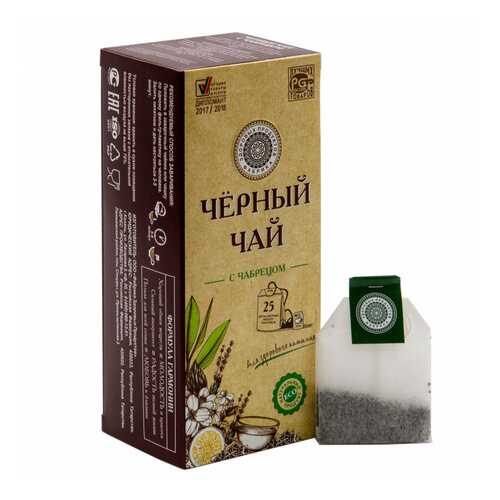 Чай Фабрика Здоровых Продуктов Черный чай с чабрецом, 25 пакетиков в Глобус