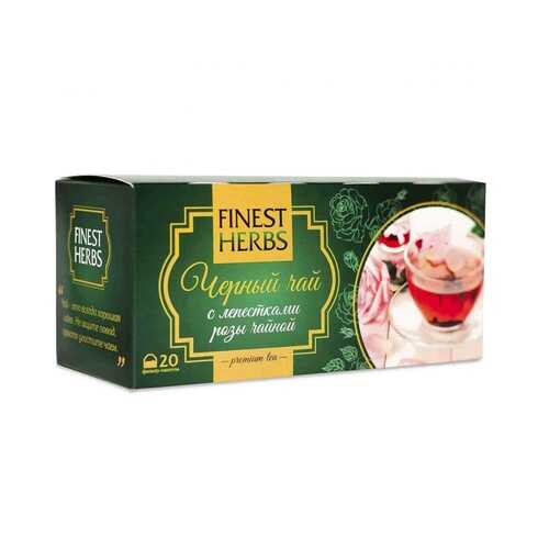 Чай Finest Herbs Чёрный чай с лепестками розы чайной, чёрный, 30 гр в Глобус