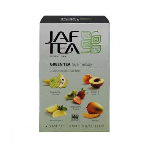 Чай Jaf Tea Green Fruit Melody зеленый с добавками ассорти 5 видов по 4 сашета в Глобус