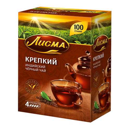 Чай Лисма крепкий черный индийский 100 г в Глобус