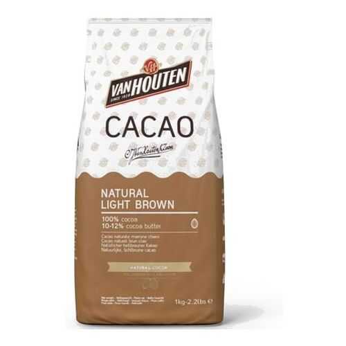 Какао порошок Van Houten 100% natural light brown 1 кг в Глобус