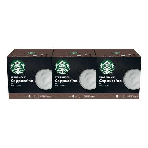 Капсулы STARBUCKS Cappuccino смесь молочная и кофе для системы Nescafe Dolce Gusto, 12 шт. в Глобус