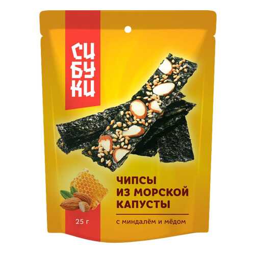 Чипсы из морской капусты Сибуки с миндалем и медом 25 г в Глобус