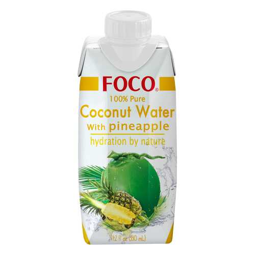Вода кокосовая Foco натуральная с соком ананаса 0.33 л в Глобус