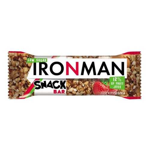 Батончик Snack Bar Ironman клубника и темная глазурь без сахара 40 г в Глобус