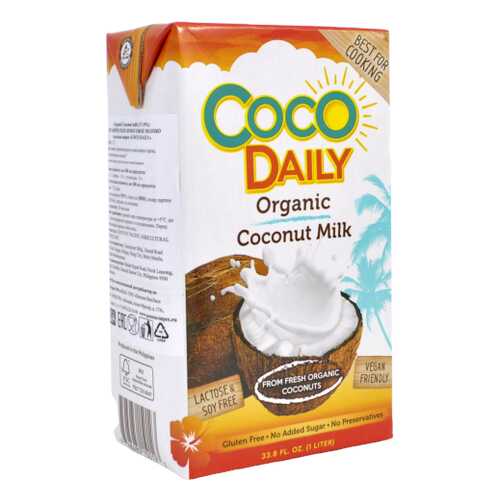 Молоко кокосовое Coco Daily органическое жирность 17-19% 1 л в Глобус