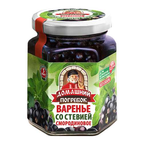 Варенье Домашний Погребок со стевией из смородины 200 г в Глобус