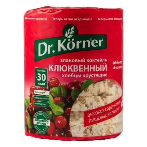 Хлебцы хрустящие Dr.Kоrner злаковый коктейль клюквенный 100 г в Глобус