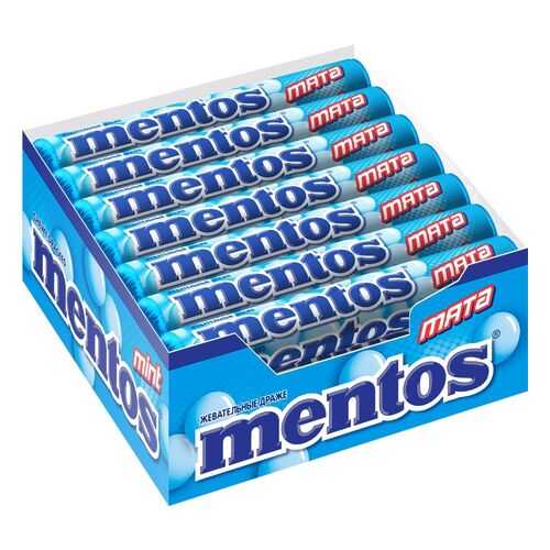 Драже Mentos мята жевательное 21*37 г в Глобус