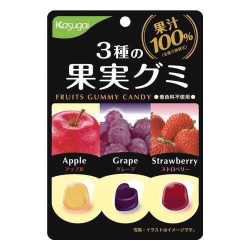 Мармелад Kasugai ассорти Juicy Gummy из 100 % натурального сока фруктов и ягод 53 г в Глобус
