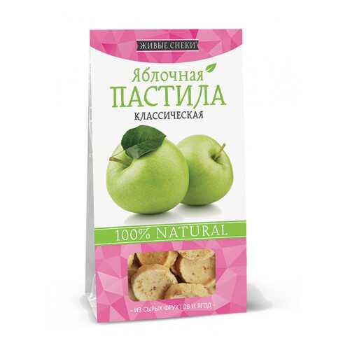 Яблочная пастила Живые снеки классическая 4*35 г в Глобус