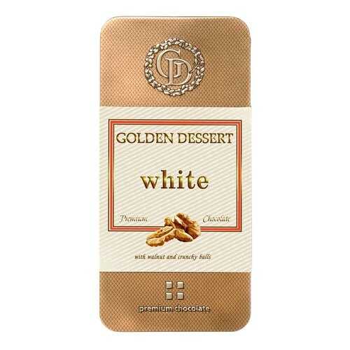 Шоколад Golden Dessert White белый с грецким орехом и хрустящими шариками 95 г в Глобус