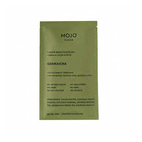 Шоколад кешью с зелёным чаем Genmaicha Mojo Cacao 20 г в Глобус