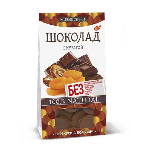 Шоколад Живые снеки с курагой 100 г в Глобус