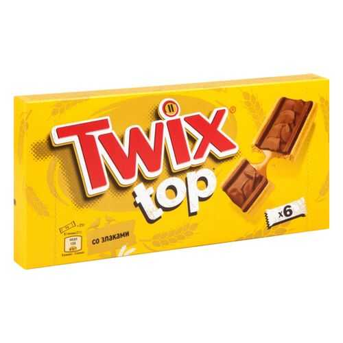 Шоколадный батончик Twix top в молочном шоколаде 21 г 6 штук в Глобус