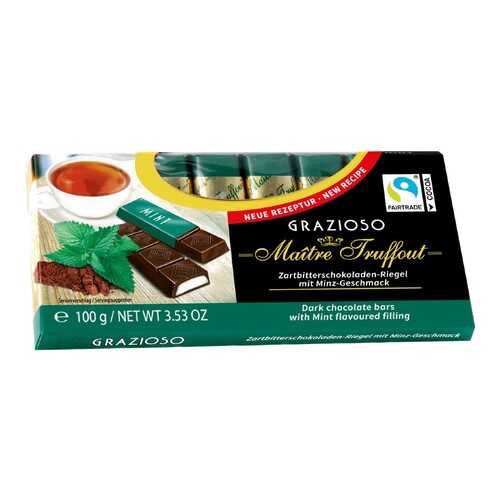 Темный шоколад Graziozo Maitre Truffout с мятой 100 г в Глобус