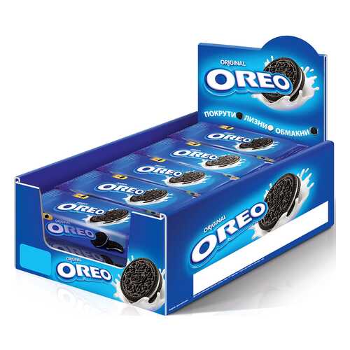 OREO печенье с какао и начинкой с ванильным вкусом 38г по 12 шт в Глобус