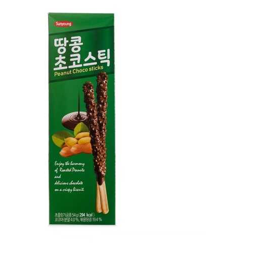 Печенье Sunyoung Палочки шоколадные с арахисом 54 г Южная Корея в Глобус