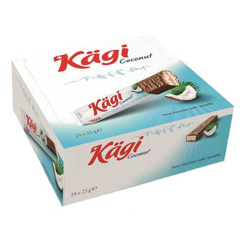 Вафли Kaegi Coconut с кокосовым крем в молочном шоколаде 24*25 г в Глобус
