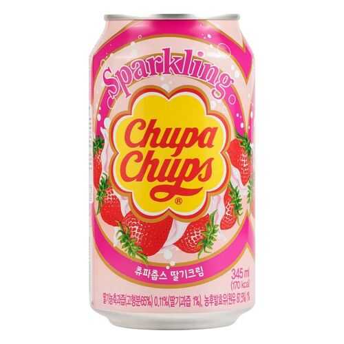 Напиток безалкогольный сильногазированный Chupa Chups клубника жестяная банка 0.345 л в Глобус